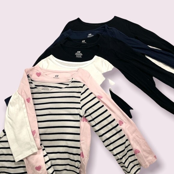 Bundle of 7 Girls Long Sleeve Shirts SZ S/4-6Y EUC - Picture 1 of 2